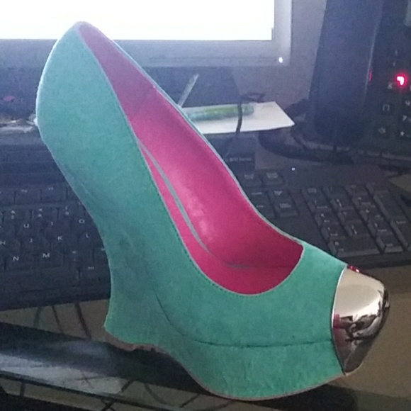 Qupid mint suede pump - Picture 2 of 2